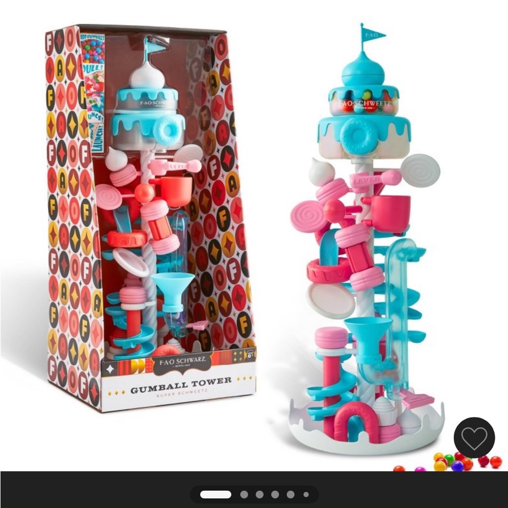 FAO Schwarz Colorful Gumball Tower - Blue, Pink, and White